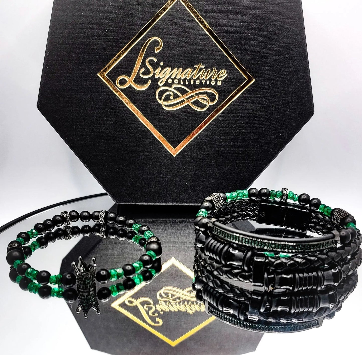 Emerald Stone Bracelet set L.Signature Collection