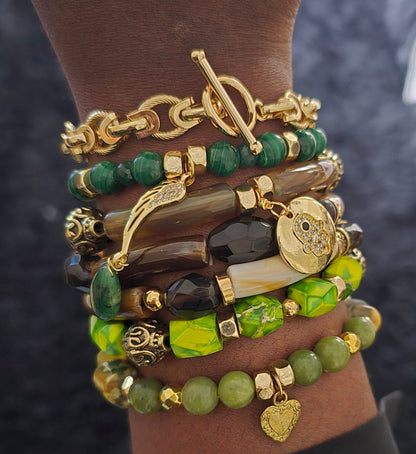 Emperial Green Bracelet set | Malachite, Jade, Jasper, and Emeralds L.Signature Collection by L.Styles