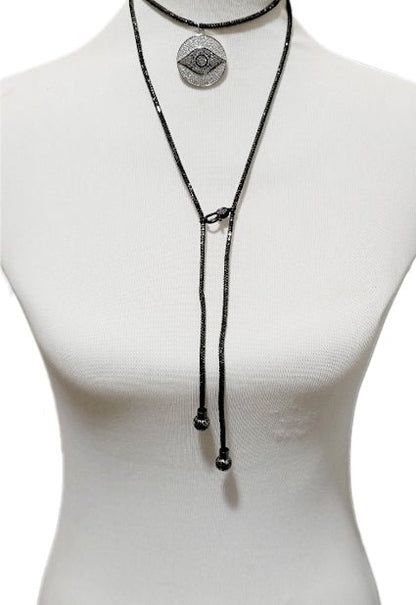 Evil Eye Cord Necklace L.Signature Collection