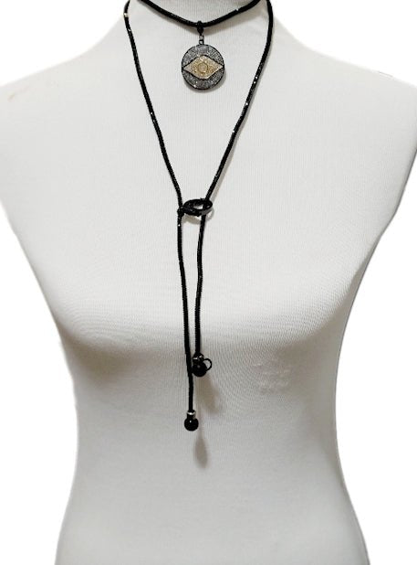 Evil Eye Cord Necklace L.Signature Collection