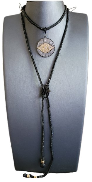 Evil Eye Cord Necklace L.Signature Collection