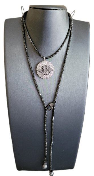 Evil Eye Cord Necklace L.Signature Collection