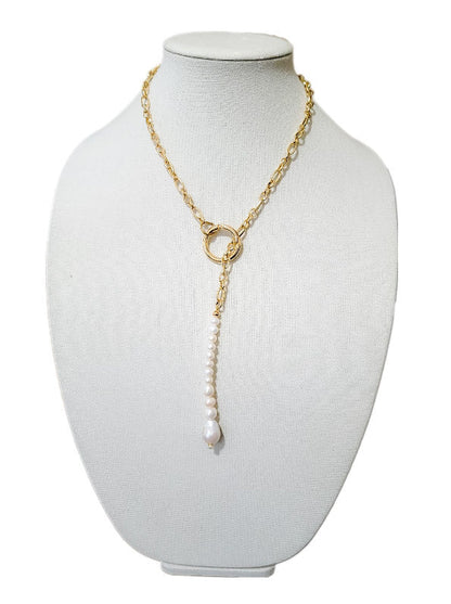 Freshwater Pearl Lariat Necklace L.Signature Collection by L.Styles