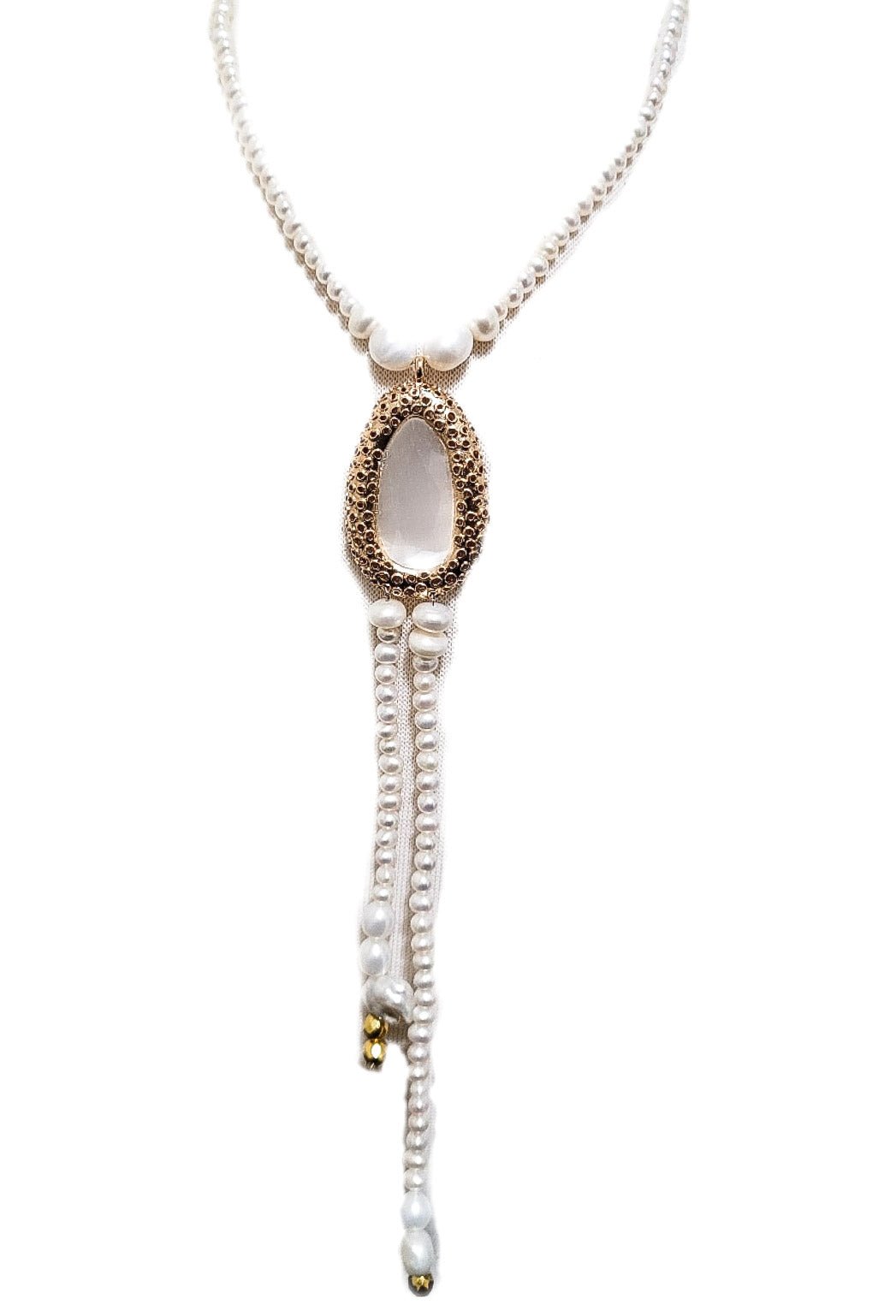 Freshwater Pearl Lariat Necklace L.Signature Collection by L.Styles