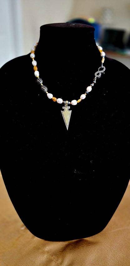 Freshwater Pearls and Yellow Sapphire Necklace L.Signature Collection by L.Styles