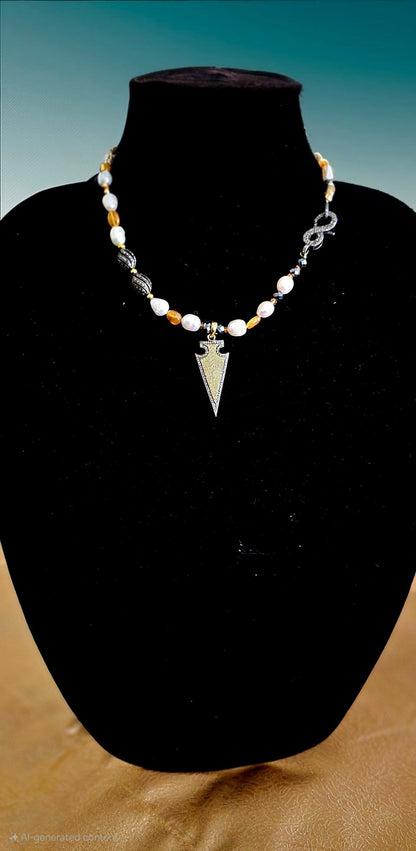 Freshwater Pearls and Yellow Sapphire Necklace L.Signature Collection by L.Styles