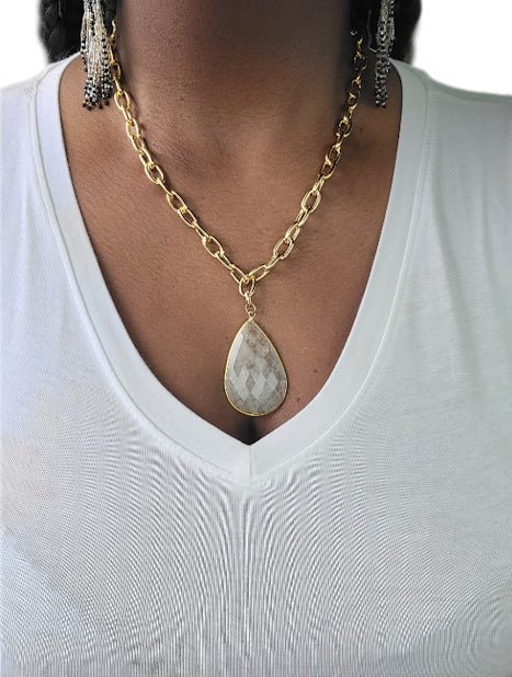 Gemstone Gold Chain Necklace L.Signature Collection