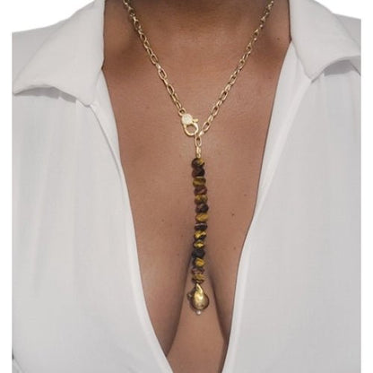 Gemstone Lariat Necklace L.Signature Collection by L.Styles