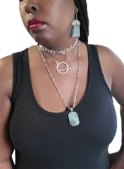 Gemstone Silver Necklace L.Signature Collection by L.Styles