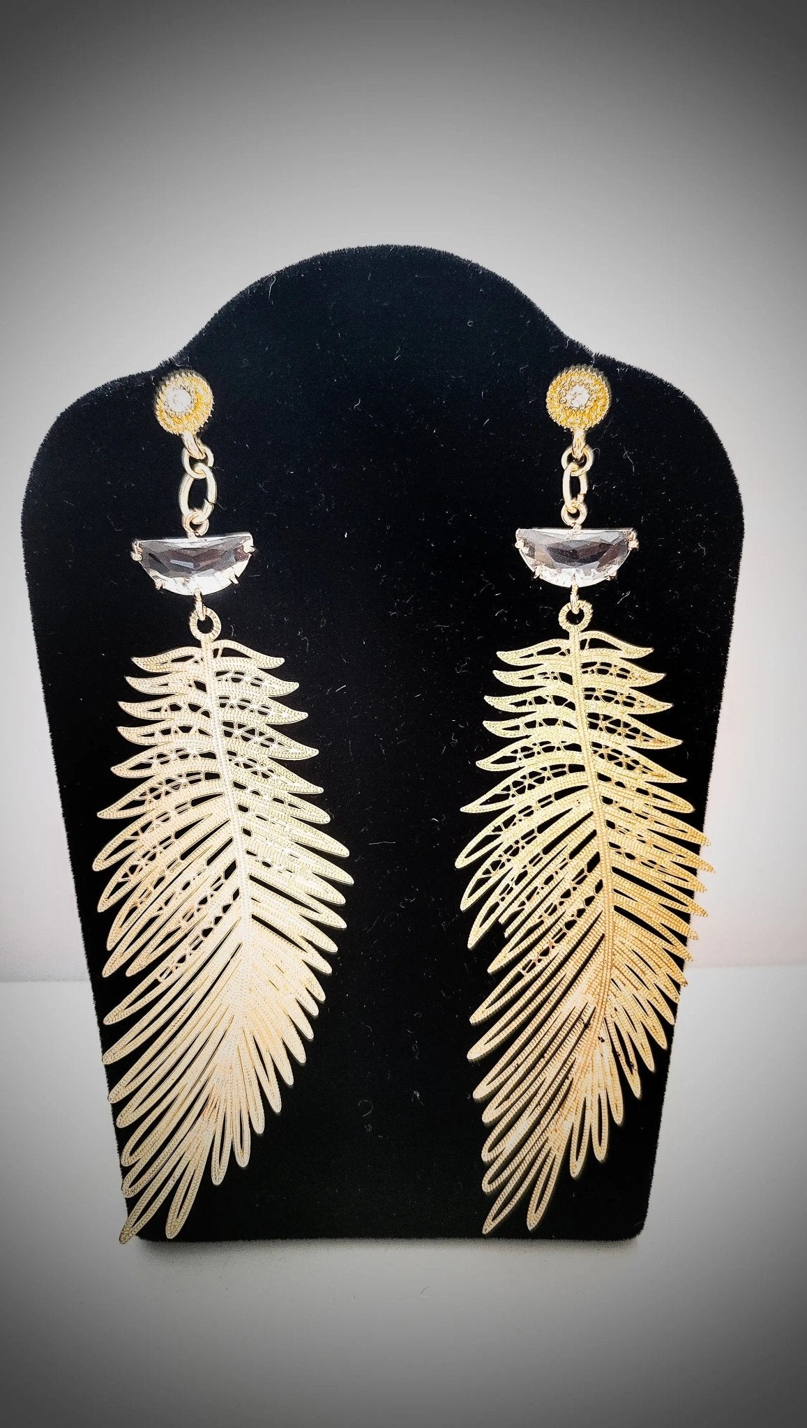 Gold Leaf Dangling Earrings L.Signature Collection by L.Styles