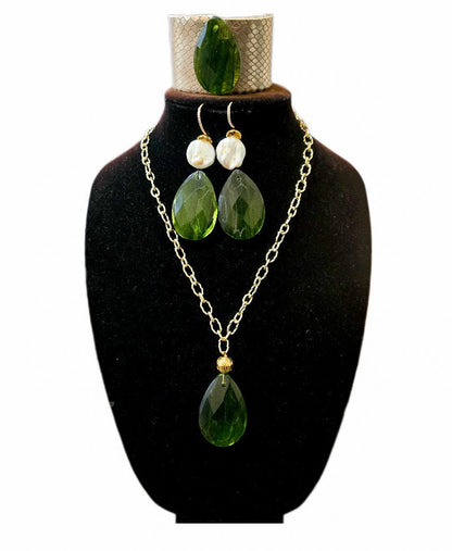 Green Amber Jewelry set L.Signature Collection by L.Styles