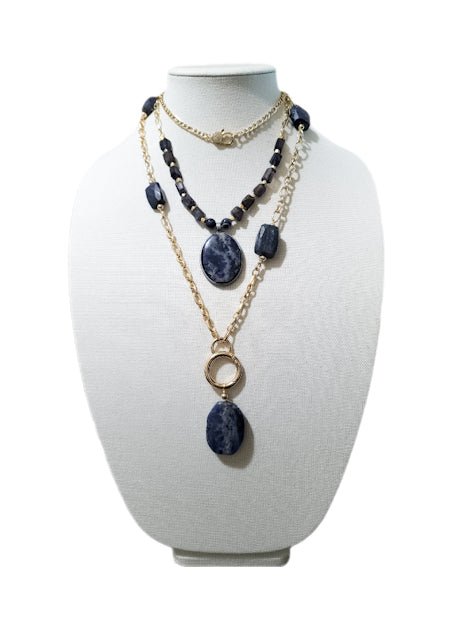 Iolite and Sodalite Layer Necklace set L.Signature Collection by L.Styles