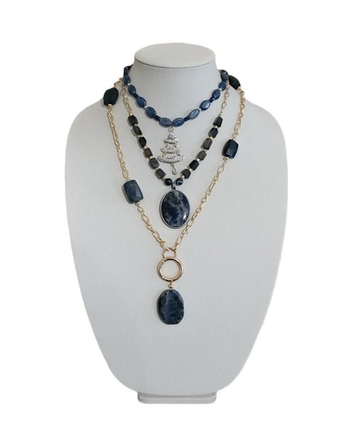 Iolite and Sodalite Layer Necklace set L.Signature Collection by L.Styles