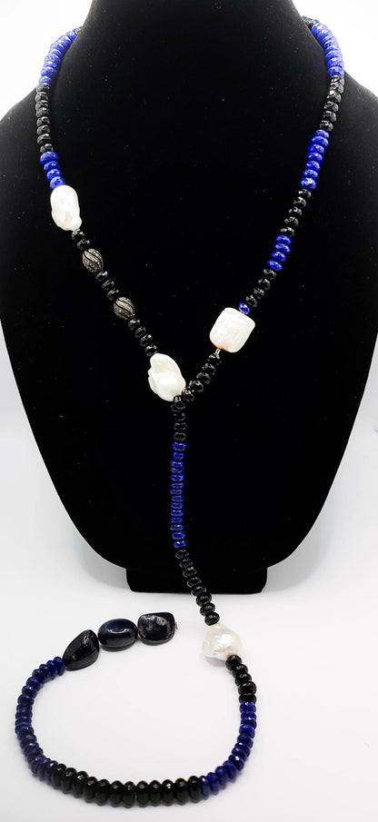 Lapis Lazuli and Onyx Collar Necklace L.Signature Collection