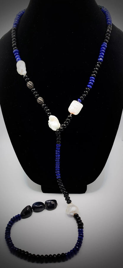 Lapis Lazuli and Onyx Collar Necklace L.Signature Collection