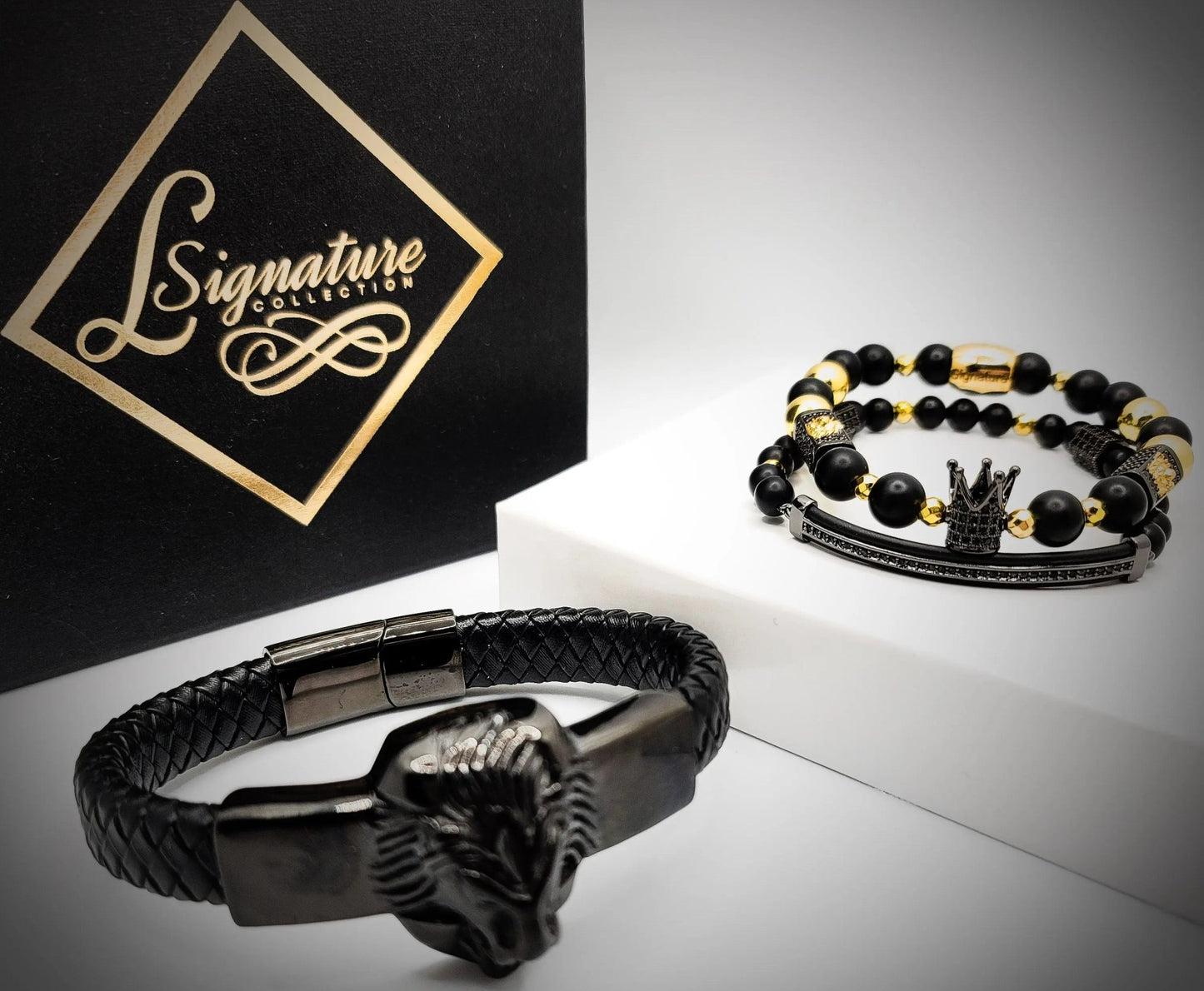 Lion's Gate Black and Gold Bracelet set L.Signature Collection