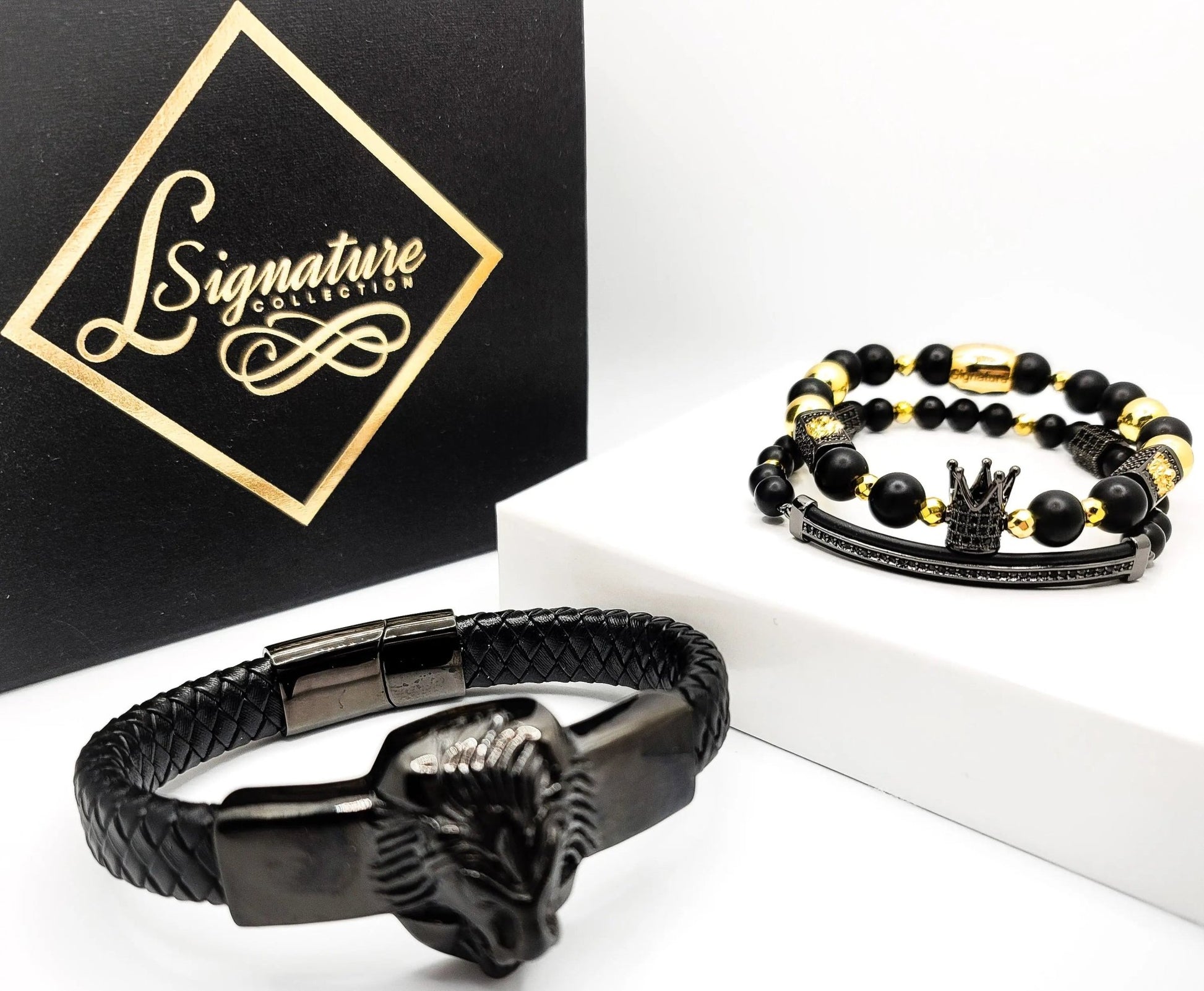 Lion's Gate Black and Gold Bracelet set L.Signature Collection