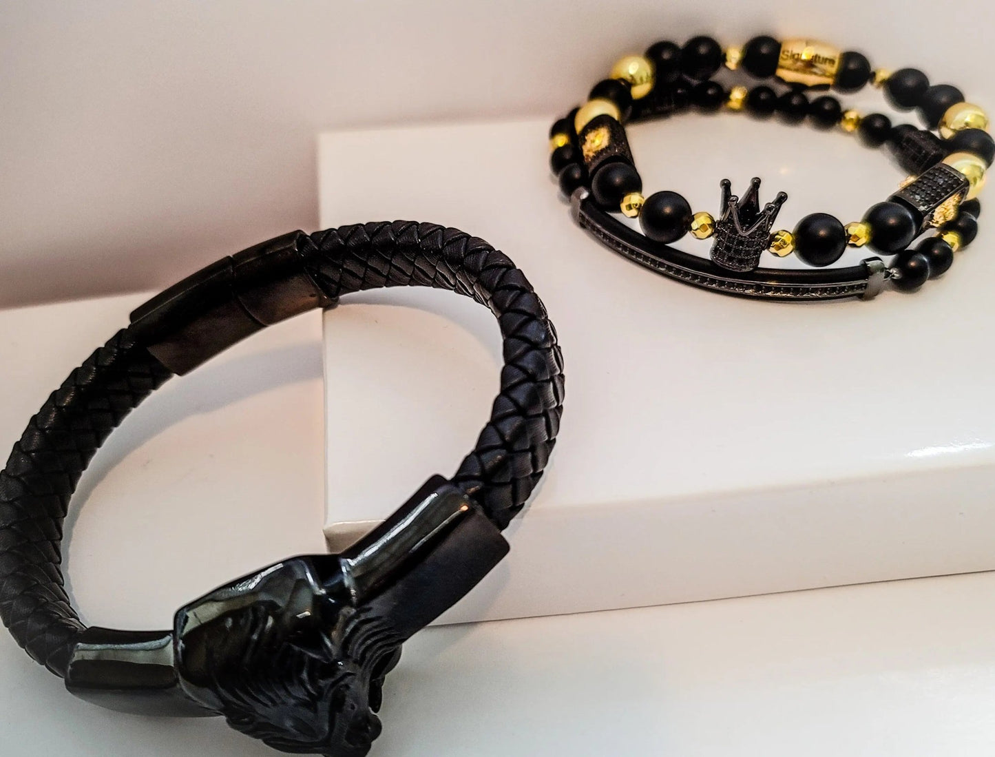 Lion's Gate Black and Gold Bracelet set L.Signature Collection