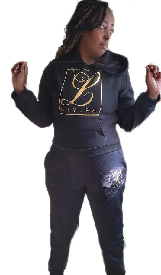 L.Styles' 2pc. Pullover Hoodie Jogger Set L.Signature Collection by L.Styles