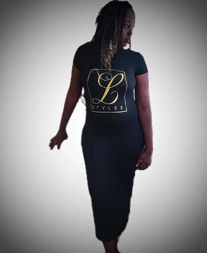 L.Styles' Round Neck Long T-Shirt Dress L.Signature Collection by L.Styles