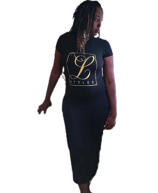 L.Styles' Round Neck Long T-Shirt Dress L.Signature Collection by L.Styles