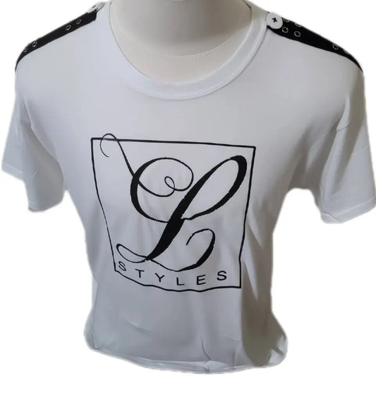 L.Styles' Wear Men's| O-Neck T-Shirt with Button Shoulders L.Signature Collection by L.Styles