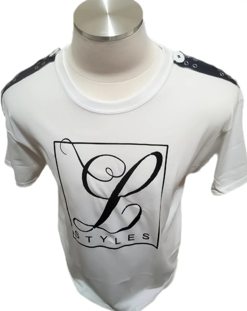 L.Styles' Wear Men's| O-Neck T-Shirt with Button Shoulders L.Signature Collection by L.Styles