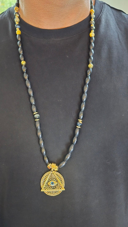 Men's Beaded Freemason Necklace - L.Signature Collection by L.Styles