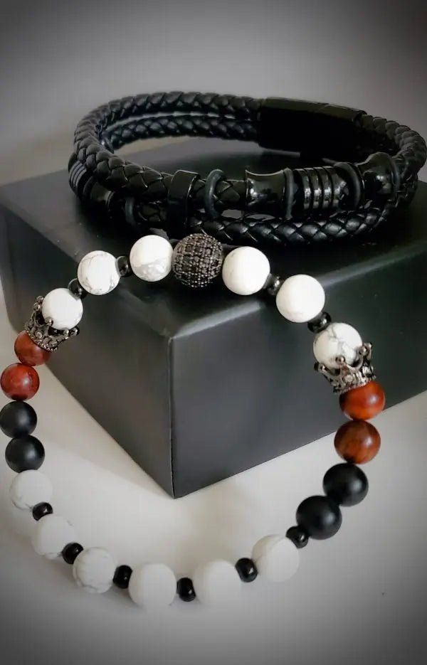 Men's Howlite Bracelet Set L.Signature Collection