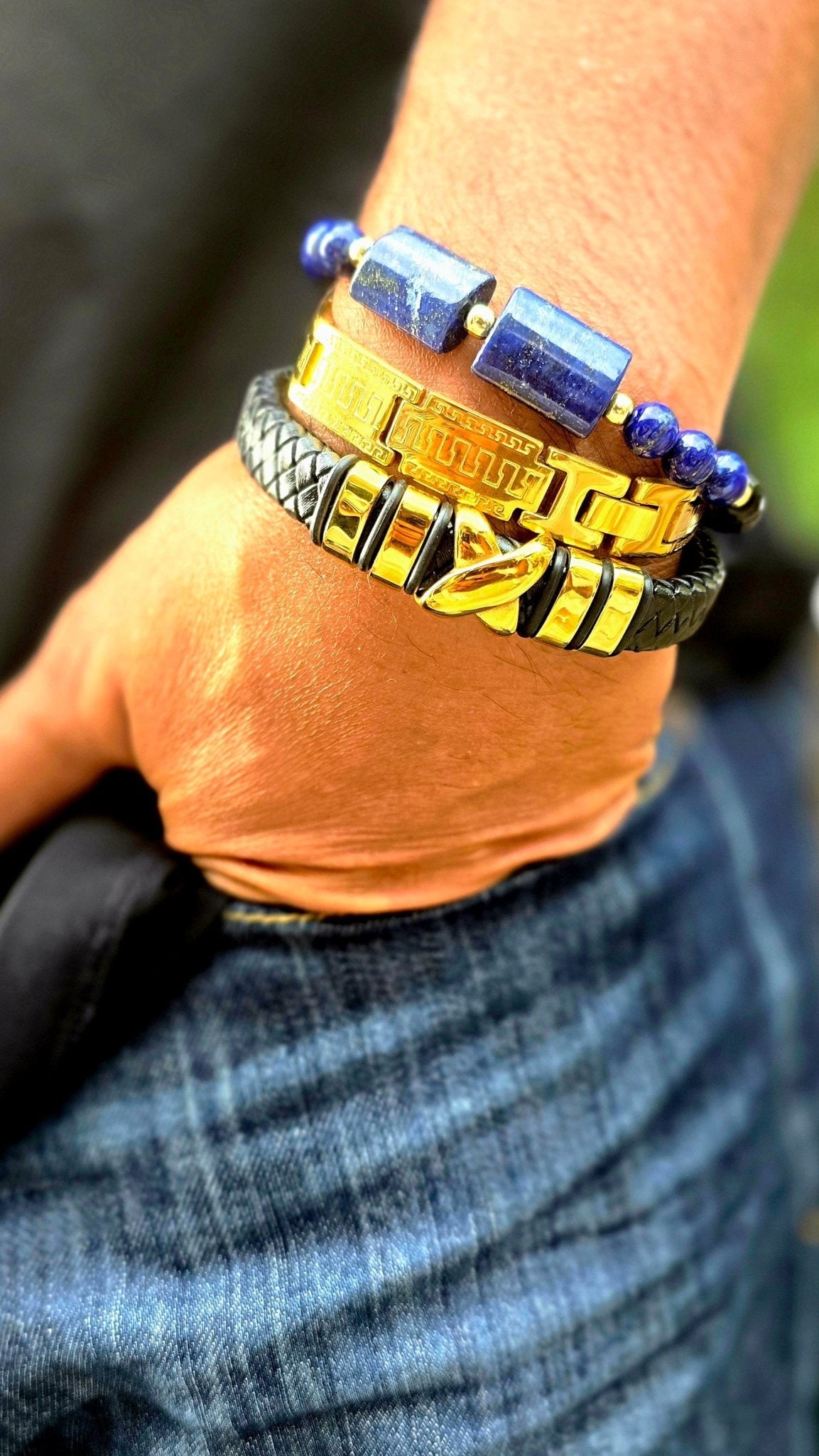 Men's Lapis Lazuli Bracelet set - L.Signature Collection by L.Styles