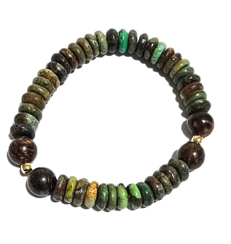 Men's Natural Turquoise and Bronzite Bracelet - L.Signature Collection by L.Styles