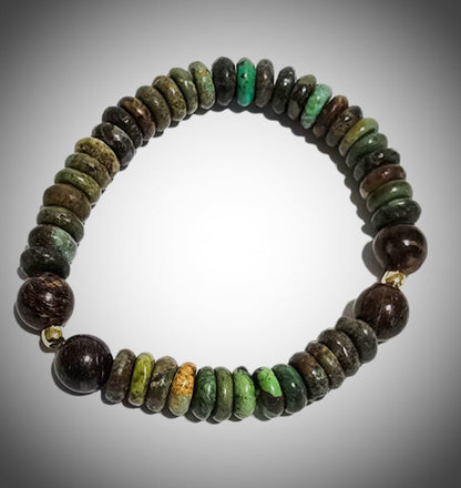 Men's Natural Turquoise and Bronzite Bracelet - L.Signature Collection by L.Styles