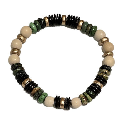 Men's Natural Turquoise and Wood Bracelet - L.Signature Collection by L.Styles