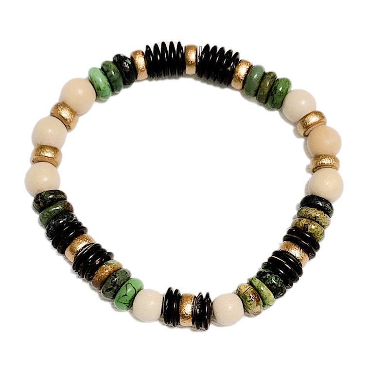 Men's Natural Turquoise and Wood Bracelet - L.Signature Collection by L.Styles