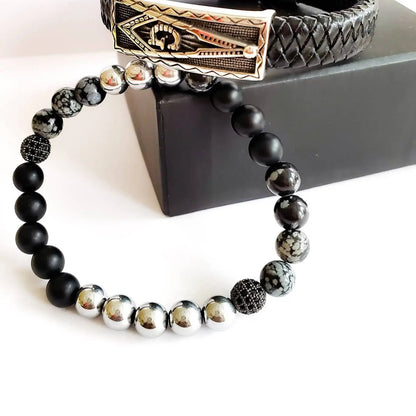 Men's "Onyx" Masonic Bracelet set L.Signature Collection