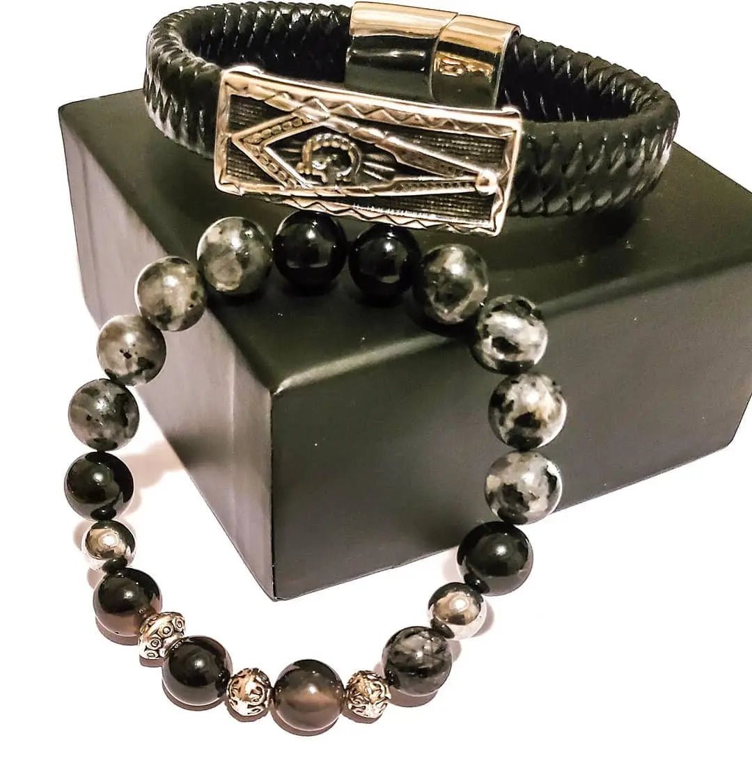 Men's Silver Masonic Bracelet Set L.Signature Collection