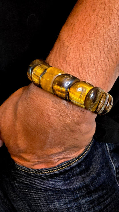 Men's Tiger Eye Stretch Bracelet - L.Signature Collection by L.Styles
