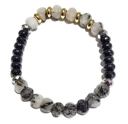 Men's Tourmaline Quartz and Onyx Bracelet - L.Signature Collection by L.Styles