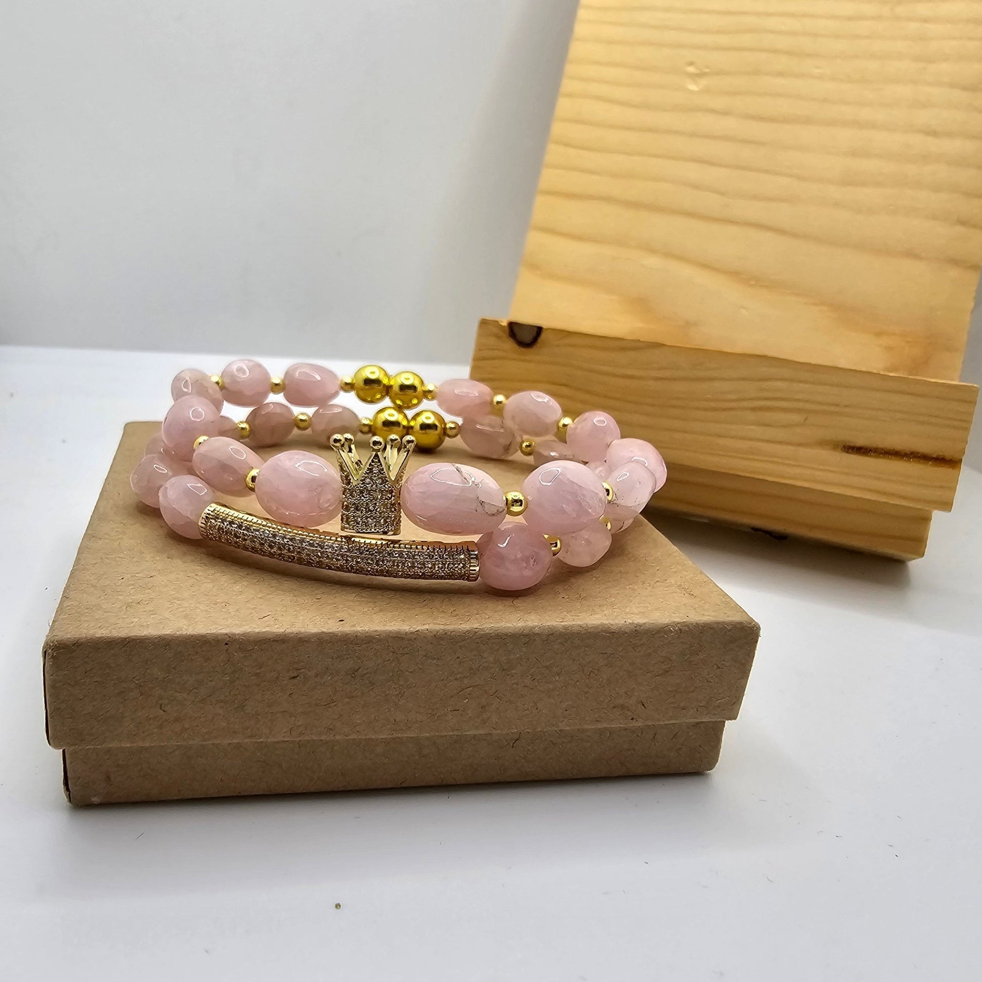 Morganite Crown Bracelet set L.Signature Collection by L.Styles