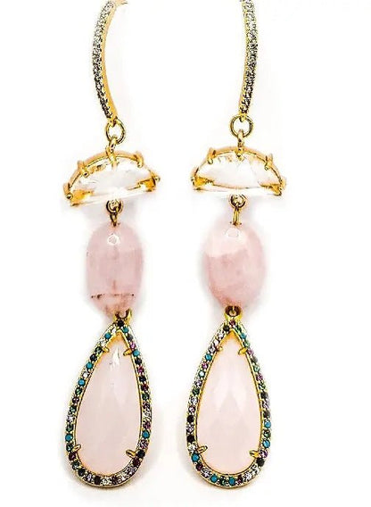 Morganite Drop Earrings L.Signature Collection by L.Styles