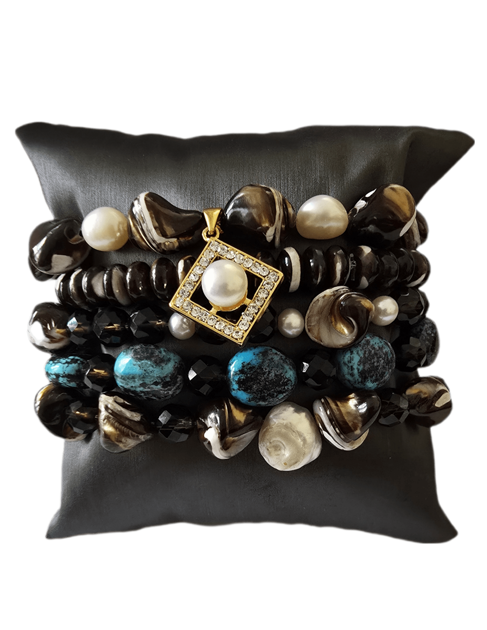 Mother of Pearl and Smoky Quartz Bracelet - L.Signature Collection by L.Styles