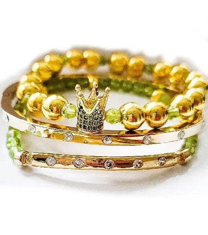 My " Peridot" Crown Bracelet Set L.Signature Collection