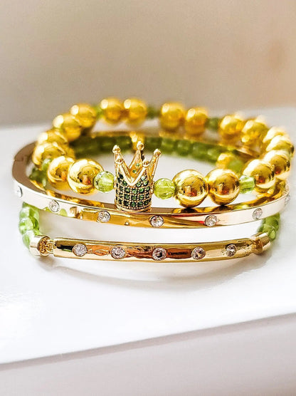 My " Peridot" Crown Bracelet Set L.Signature Collection