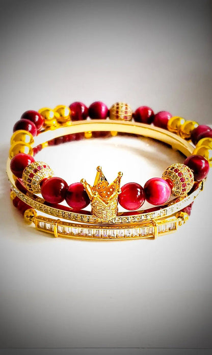 My " Ruby" Crown Bracelet Set L.Signature Collection