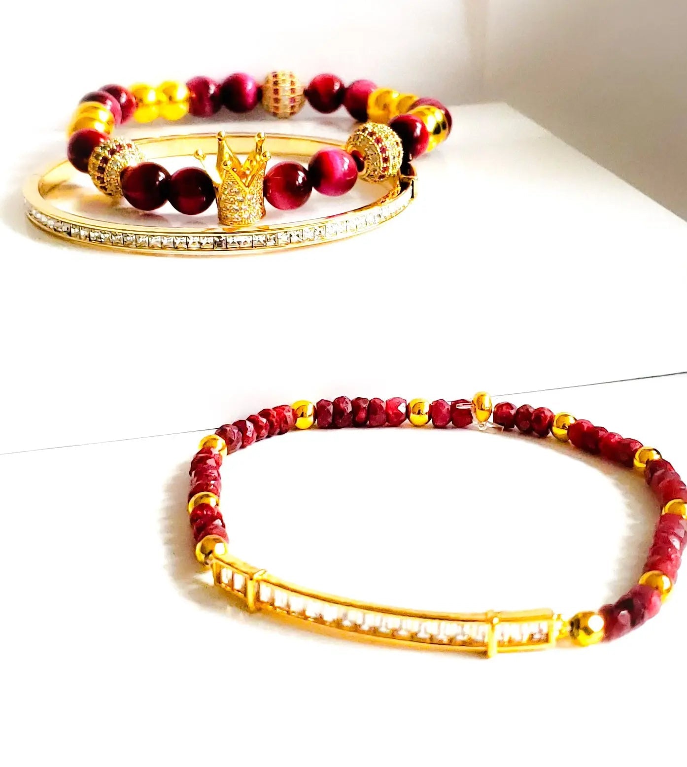 My " Ruby" Crown Bracelet Set L.Signature Collection