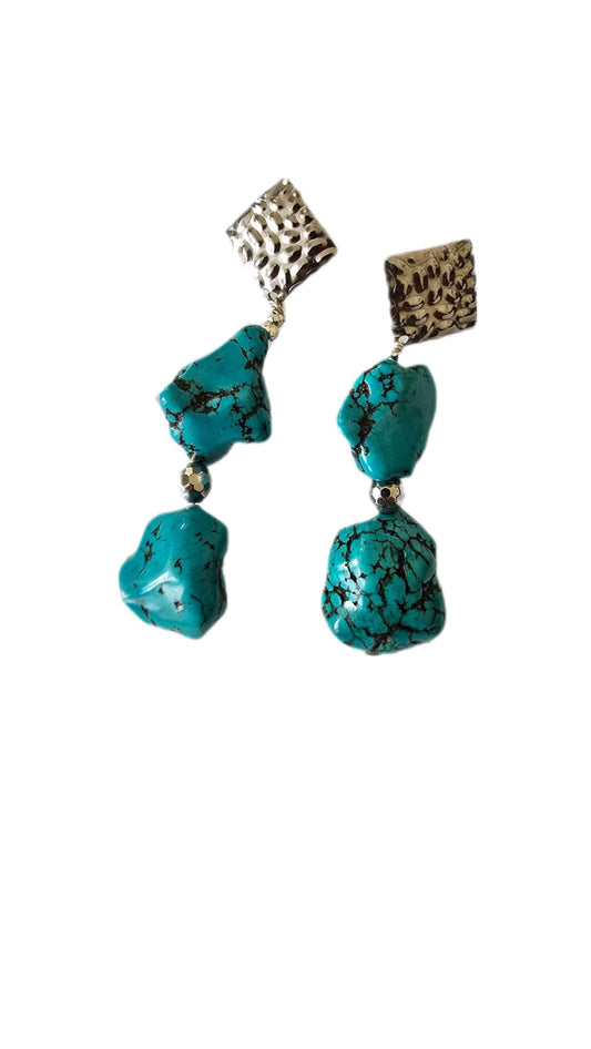 Natural Blue Turquoise Earrings - L.Signature Collection by L.Styles