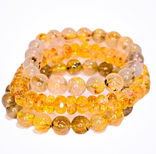 Natural Golden Rutilated Quartz Bracelet set - L.Signature Collection by L.Styles