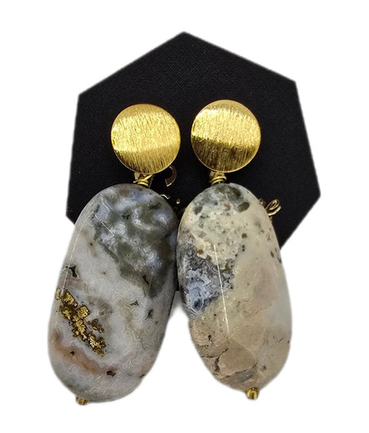 Natural Ocean Jasper Earrings - L.Signature Collection by L.Styles
