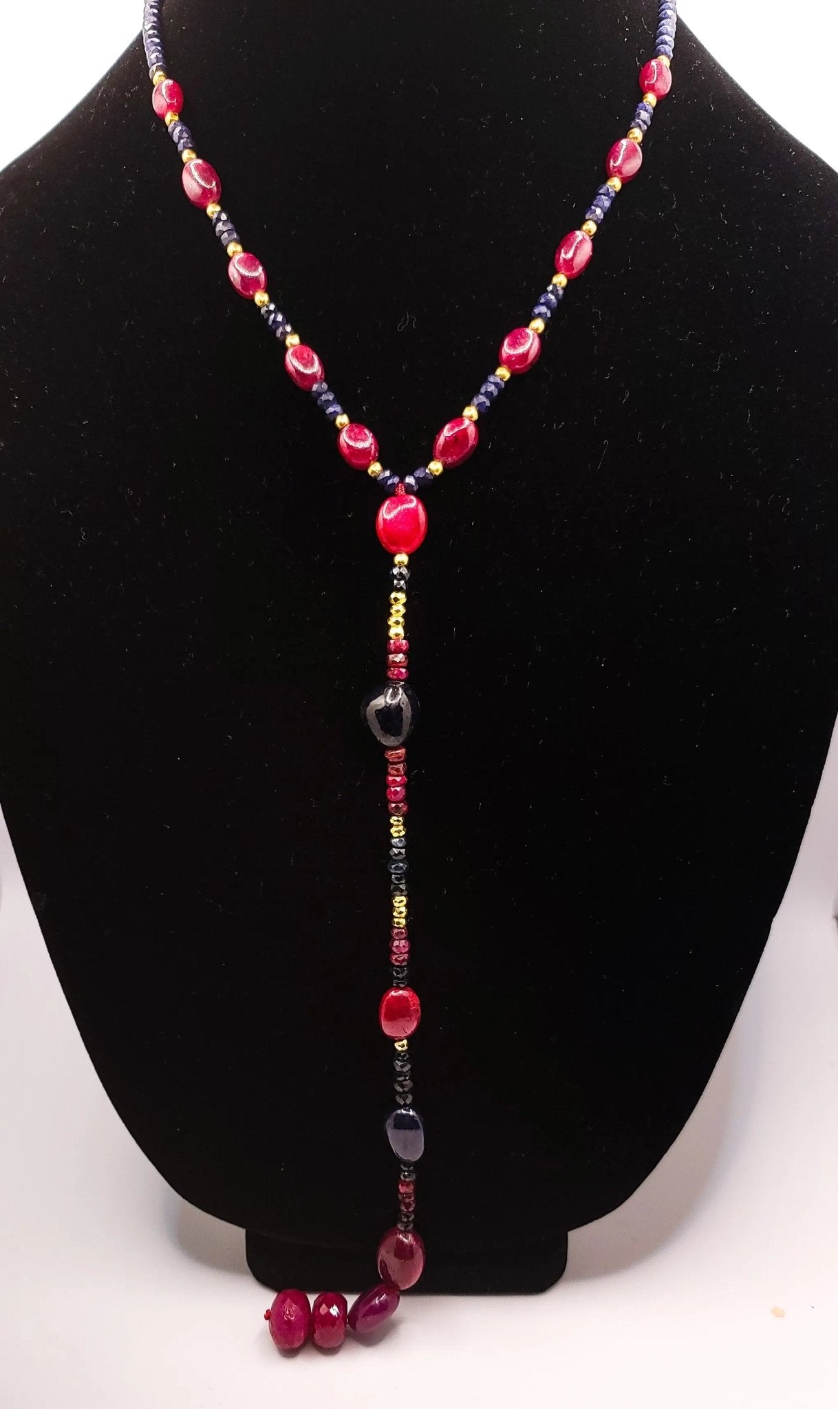 Natural Ruby and Sapphire Collar Necklace. L.Signature Collection