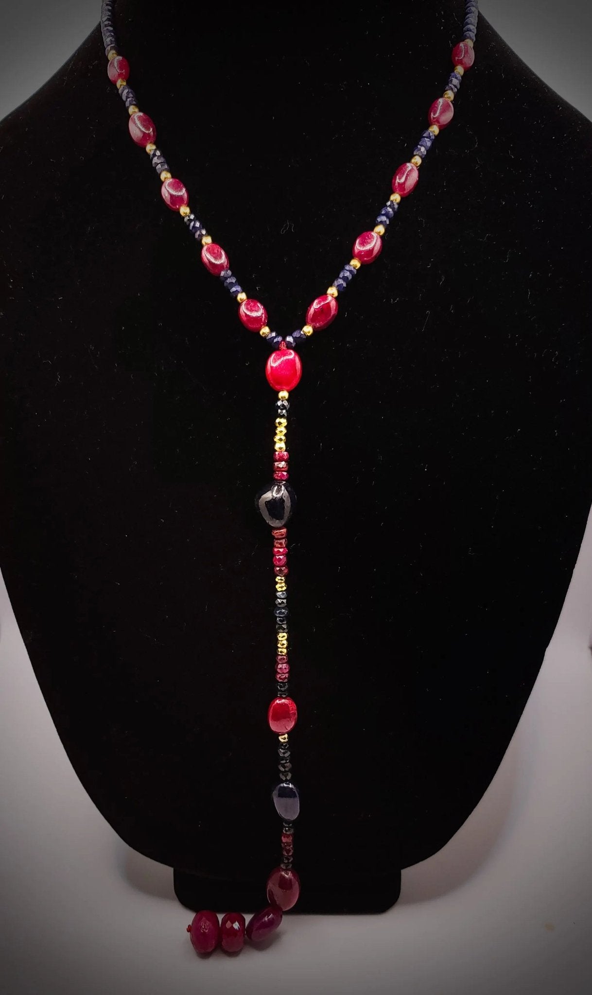 Natural Ruby and Sapphire Collar Necklace. L.Signature Collection